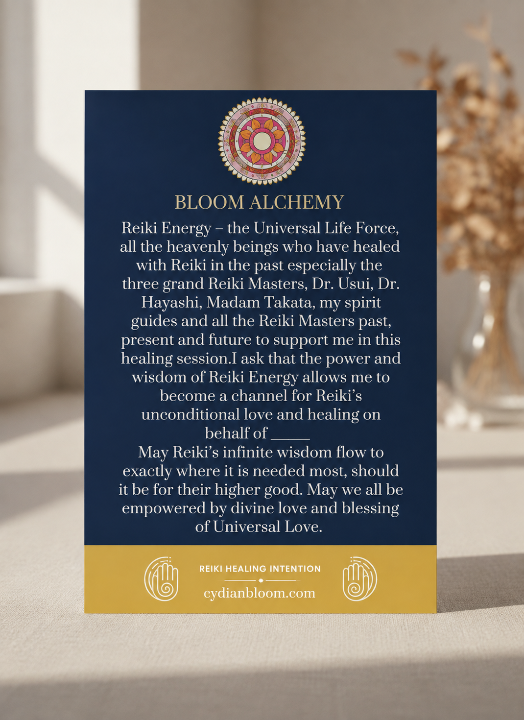 Bloom Alchemy Reiki intention card